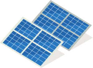 Digital illustration of solar panels